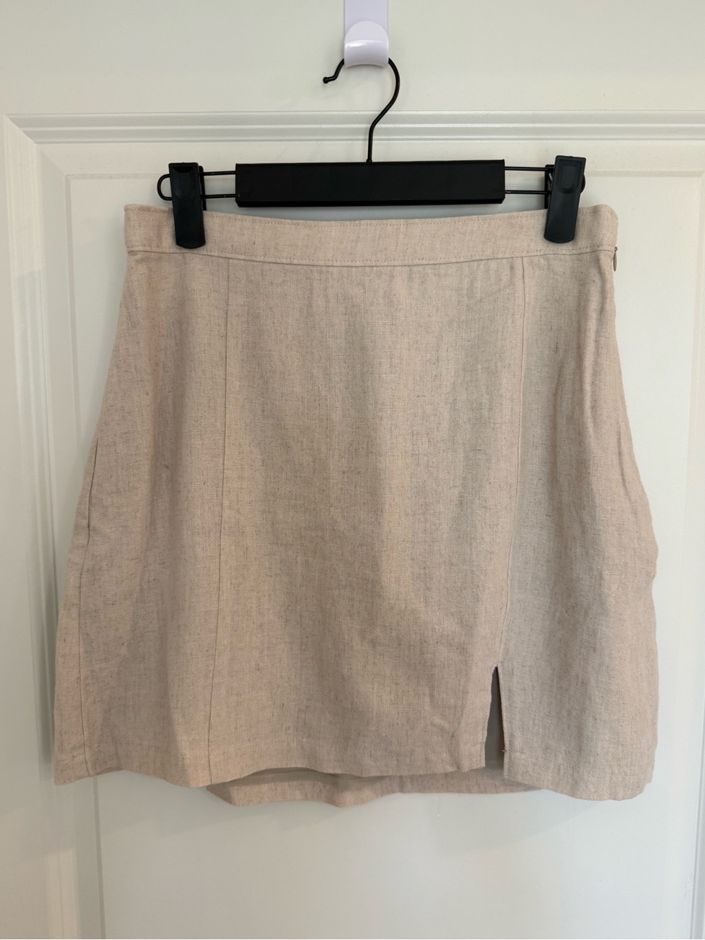Abercrombie & Fitch Beige Linen-Blend Mini Skirt-NWT